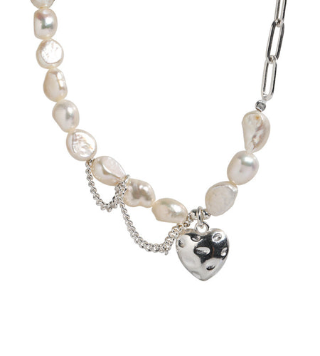 Asymmetry Chain Pearls Necklace